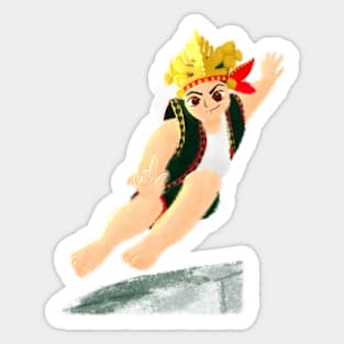 Stone Jumping warrior from Indonesia by xoalsohanifa Sticker